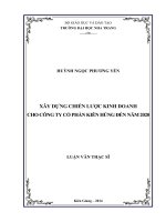 xây dựng chiến lược kinh doanh cho công ty cổ phần kiên hùng đến năm 2020