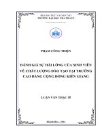 đánh giá sự hài lòng của sinh viên về chất lượng đào tạo tại trường cao đẳng cộng đồng kiên giang