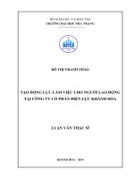 tạo động lực làm việc cho người lao động tại công ty cổ phần điện lực khánh hòa