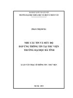nhu cầu tin và mức độ đáp ứng thông tin tại thư viện trường đại học hà tĩnh