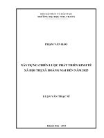 xây dựng chiến lược phát triển kinh tế xã hội thị xã hoàng mai đến năm 2025