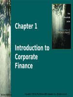 Chapter 1 introduction to corporate finance