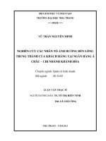 nghiên cứu các nhân tố ảnh hưởng đến lòng trung thành của khách hàng tại ngân hàng á châu – chi nhánh khánh hòa