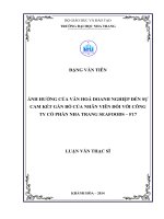 ảnh hưởng của văn hoá doanh nghiệp đến sự cam kết gắn bó của nhân viên đối với công ty cổ phần nha trang seafoods – f17
