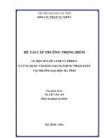 một số lớp vành và môđun và ứng dụng vào đào tạo ngành sư phạm toán tại trường đại học hà tĩnh