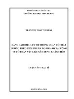 nâng cao hiệu lực hệ thống quản lý chất lượng theo tiêu chuẩn iso 9001 008 tại công ty cổ phần vật liệu xây dựng khánh hòa