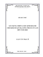 xây dựng chiến lược kinh doanh cho khách sạn hạ long-thị xã cửa lò đến năm 2020