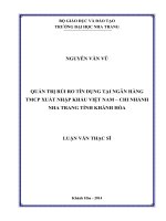 quản trị rủi ro tín dụng tại ngân hàng tmcp xuất nhập khẩu việt nam – chi nhánh nha trang tỉnh khánh hòa