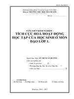 sáng kiến kinh nghiệm  tích cực hoá hoạt động học tập của học sinh ở môn đạo lớp 1