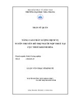 nâng cao chất lượng dịch vụ  tuyên truyền hỗ trợ người nộp thuế tại cục thuế khánh hòa