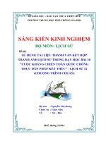 sáng kiến kinh nghiệm lịch sử sử dụng tài liệu thành văn kết hợp tranh ảnh lịch sử trong dạy học bài 20 “cuộc kháng chiến toàn quốc chống thực dân pháp kết thúc” - lịch sử 12 (chương trình chuẩn)