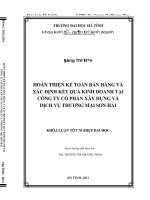 hoàn thiện công tác kế toán bán hàng và xác định kết quả kinh doanh tại công ty cổ phần xd&dvtm sơn hải