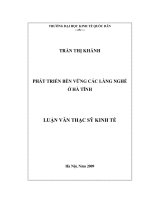 phát triển bền vững các làng nghề ở hà tĩnh