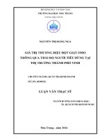 giá trị thương hiệu bột giặt omo  thông qua thái độ người tiêu dùng tại  thị trường thành phố vinh