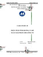 tiểu luận môn quản trị bán hàng phân tích tình huống và đề xuất giải pháp cho công ty