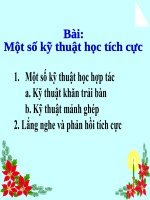 KỸ THUẬT DẠY HỌC TÍCH CỰC