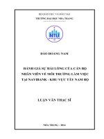 đánh giá sự hài lõng của cán bộ nhân viên về môi trƣờng làm việc tại navibank - khu vực tây nam bộ