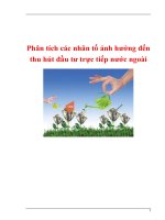 Phân tích các nhân tố ảnh hưởng đến thu hút đầu tư trực tiếp nước ngoài