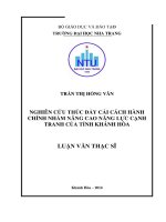 nghiên cứu thúc đẩy cải cách hành chính nhằm nâng cao năng lực cạnh tranh của tỉnh khánh hòa