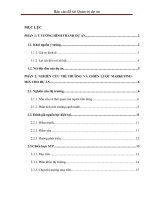 nghiên cứu thị trường và chiến lược marketing - mix cho dự án quán chè quê hương