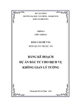 tiểu luận môn học quản trị dự án bảng kế hoạch dự án đầu tư cho dịch vụ không gian lý tưởng
