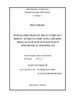 đánh giá hiện trạng kỹ thuật và hiệu quả kinh tế - xã hội của nghề nuôi cá rô đồng trong ao, eo ngách vùng bán ngập ở lòng hồ trị an, tỉnh đồng nai