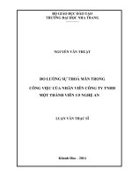 đo lường sự thoả mãn trong công việc của nhân viên công ty tnhh một thành viên 15 nghệ an