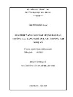 giải pháp nâng cao chất lượng đào tạo trường cao đẳng nghề du lịch –thương mại nghệ an