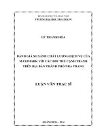 đánh giá so sánh chất lượng dịch vụ của maximark với các đối thủ cạnh tranh trên địa bàn thành phố nha trang