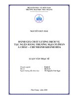 đánh giá chất lượng dịch vụ tại ngân hàng thương mại cổ phần á châu – chi nhánh khánh hòa