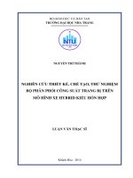 nghiên cứu thiết kế, chế tạo, thử nghiệm bộ phân phối công suất trang bị trên mô hình xe hybrid kiểu hỗn hợp