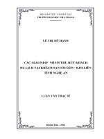 các giải pháp nhằm thu hút khách du lịch tại khách sạn sài gòn - kim liên tỉnh nghệ an
