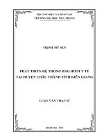 phát triển hệ thống bảo hiểm y tế tại huyện châu thành tỉnh kiên giang