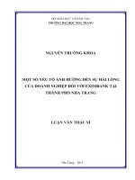 một số yếu tố ảnh hưởng đến sự hài lòng của doanh nghiệp đối với eximbank tại thành phố nha trang
