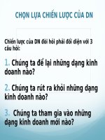 bài giảng môn quản trị chiến lược chọn lựa chiến lược của doanh nghiệp