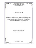 đào tạo phát triển nguồn nhân lực tại công ty cổ phần xây dựng và quản lý giao thông thủy bộ nghệ an