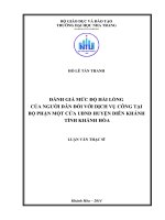 đánh giá mức độ hài lòng của người dân đối với dịch vụ công tại bộ phận một cửa ubnd huyện diên khánh, tỉnh khánh hòa