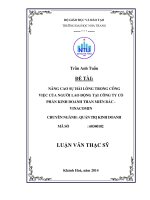 nâng cao sự hài lòng trong công việc của người lao động tại công ty cổ phần kinh doanh than miền bắc vinacomin