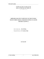 KHÔI PHỤC bảo tồn và PHÁT HUY GIÁ TRỊ văn HOÁ TRUYỀN THỐNG TRONG lễ hội xên MƯỜNG của NGƯỜI THÁI ĐEN tại sơn LA