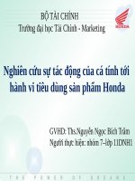 nghiên cứu ảnh hưởng của yếu tố cá tính tới hành vi tiêu dùng sản phẩm xe máy honda