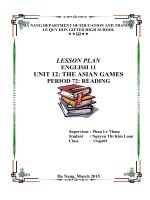 Giáo án reading unit 12 English 11