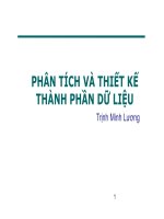 PHÂN TÍCH VÀ THIẾT KẾ THÀNH PHẦN DỮ LIỆU