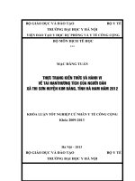Thực trạng kiến thức và hành vi về tai nạn thương tích của người dân xã Thị Sơn, huyện Kim Bảng, tỉnh Hà Nam năm 2012