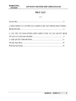 tiểu luận môn marketing căn bản giữ được thị phần nhờ chính sách giá