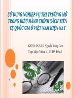 sử dụng nghiệp vụ thị trường mở trong việc điều hành chính sách tiền tệ quốc gia ở việt nam hiện nay