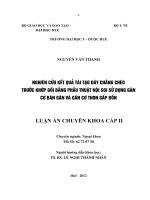 Nghiên cứu kết quả tái tạo dây chằng chéo trước bằng phẫu thuật nội soi sử dụng gân cơ bán gân và gân cơ thon gấp bốn