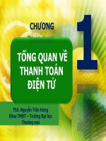 Chương 1: Tổng quan về thanh toán điện tử Thanh toán trong Thương mại điện tử