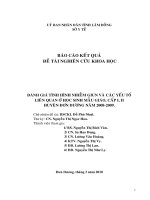 Đánh giá tình hình nhiễm giun và các yếu tố liên quan ở học sinh mẫu giáo, cấp I, II huyện Đơn Dương, năm 2008.