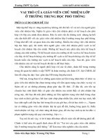 skkn vai trò của giáo viên chủ nhiệm lớp ở trường trung học phổ thông