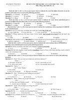 đề thi thử đh tiếng Anh 2014